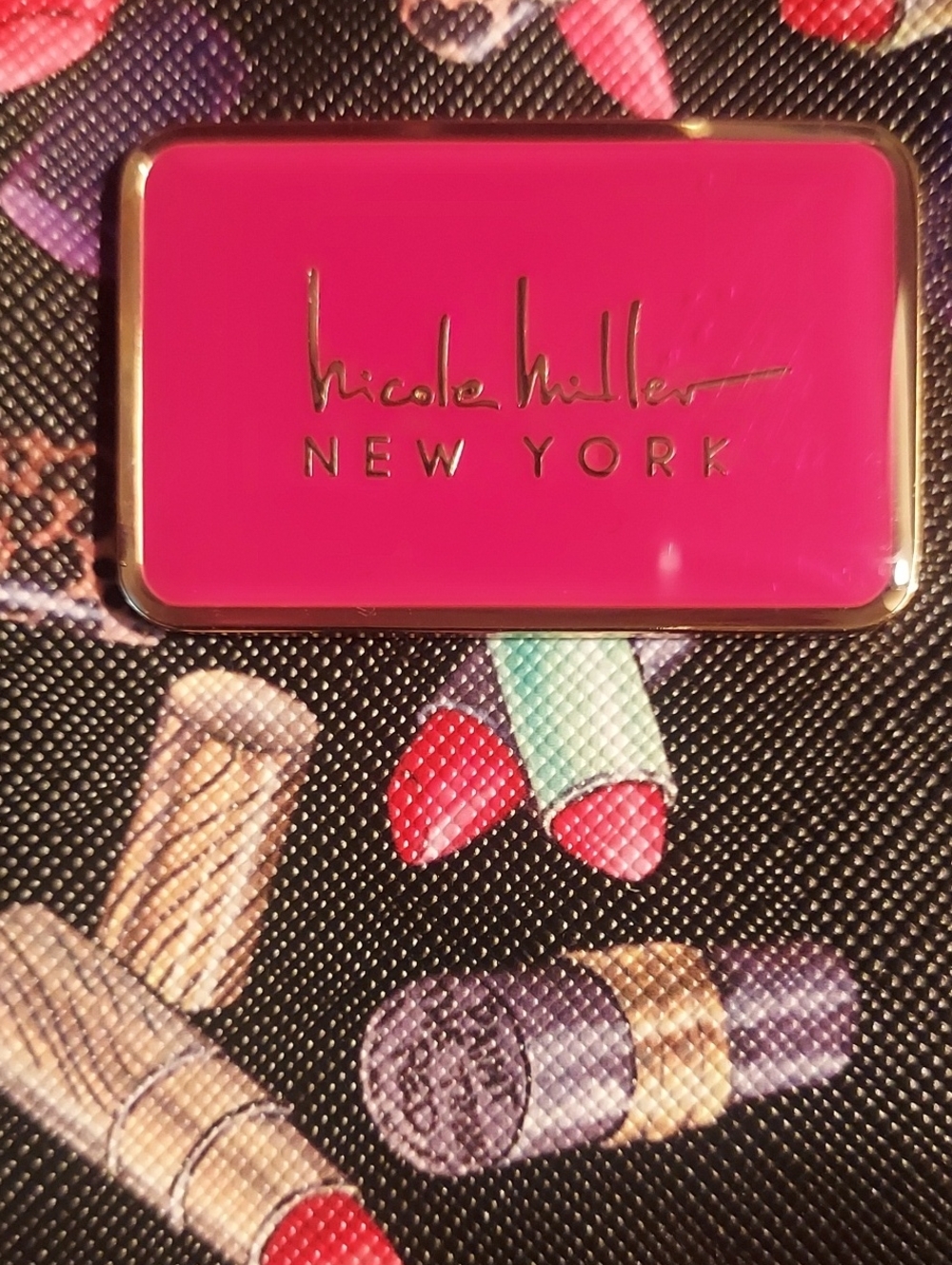 Nicole Miller Bright Hot Pink Makeup Compact